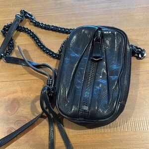 Aimee Kestenberg Black Leather Chain Crossbody